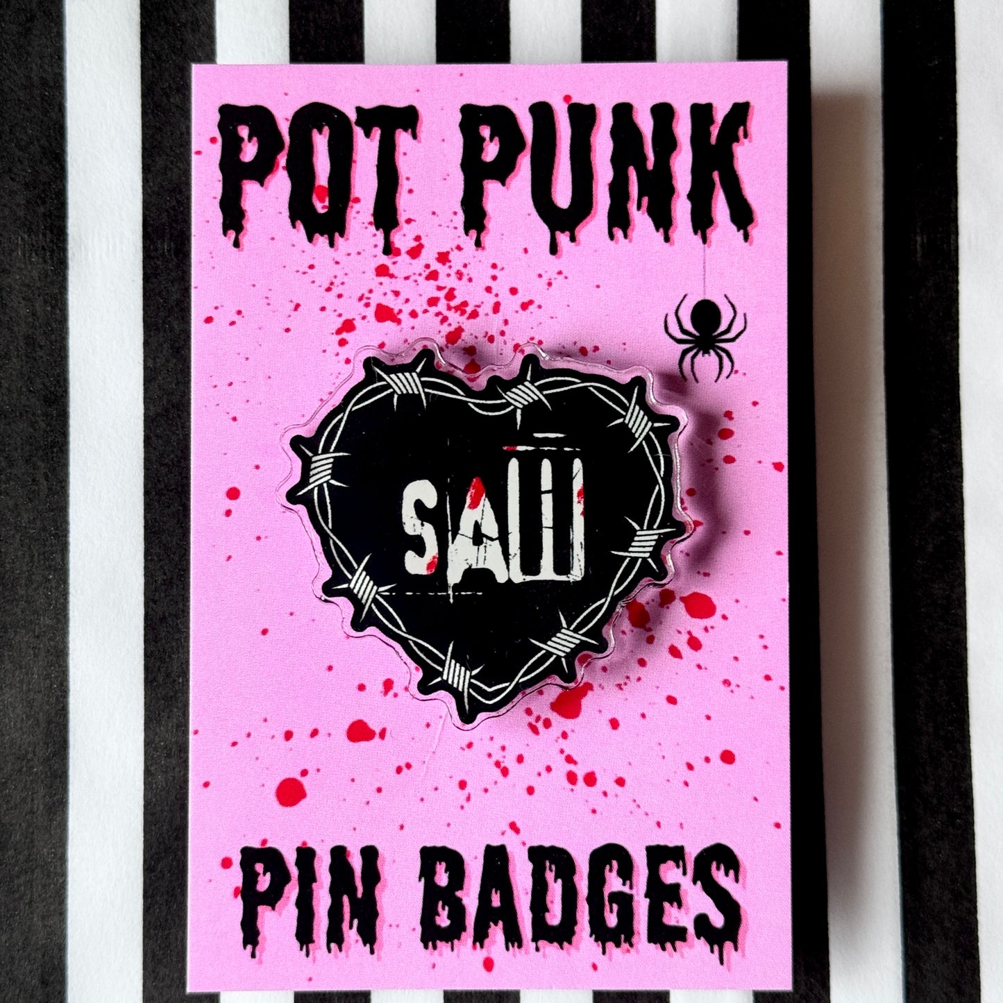 Saw Acrylic Pin Badge