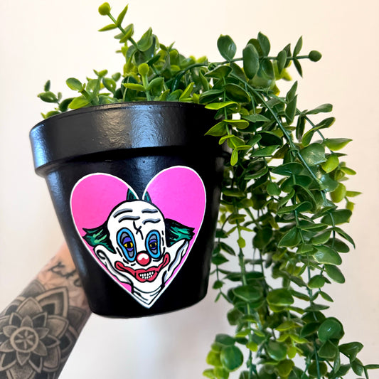 Valloween Killer Klowns Hand Painted Plant Pot - 15cm