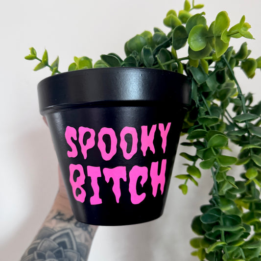 Spooky Bitch - Hand Painted Plant Pot