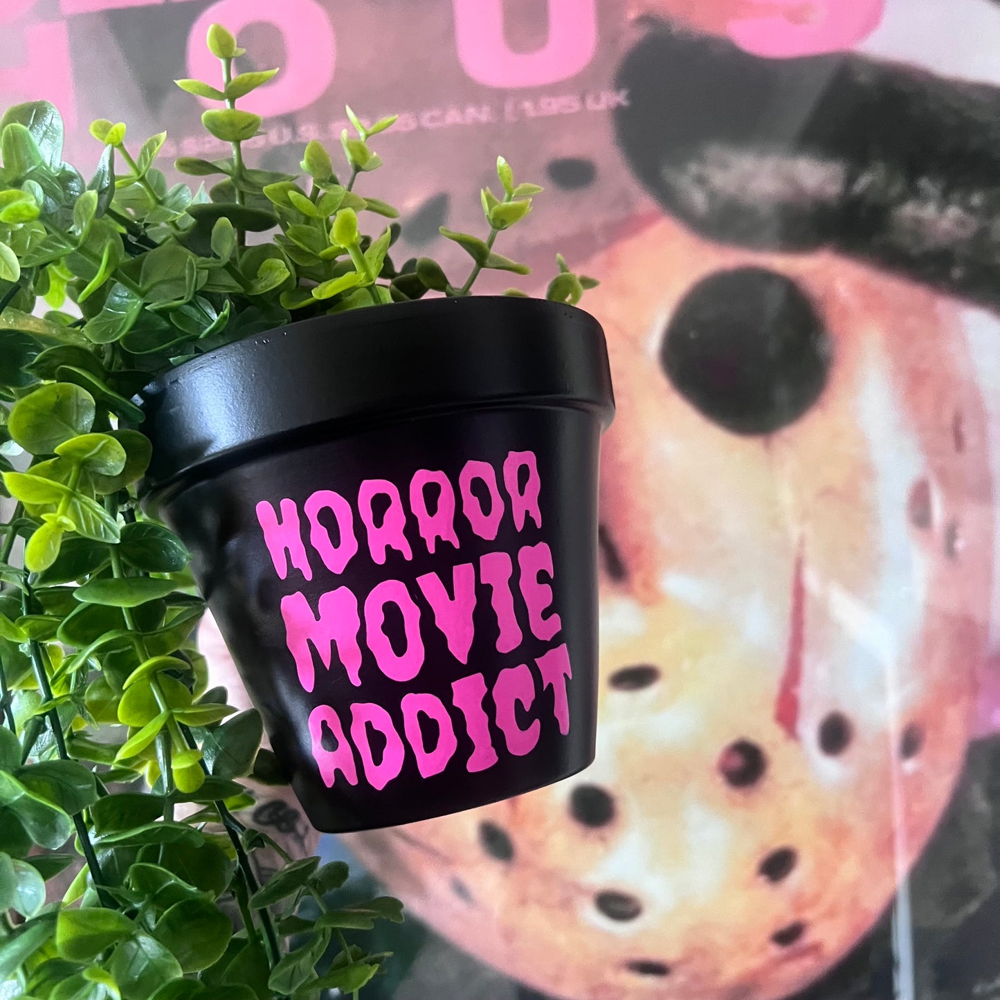 Horror Movie Addict Hand Painted Planter - 13cm