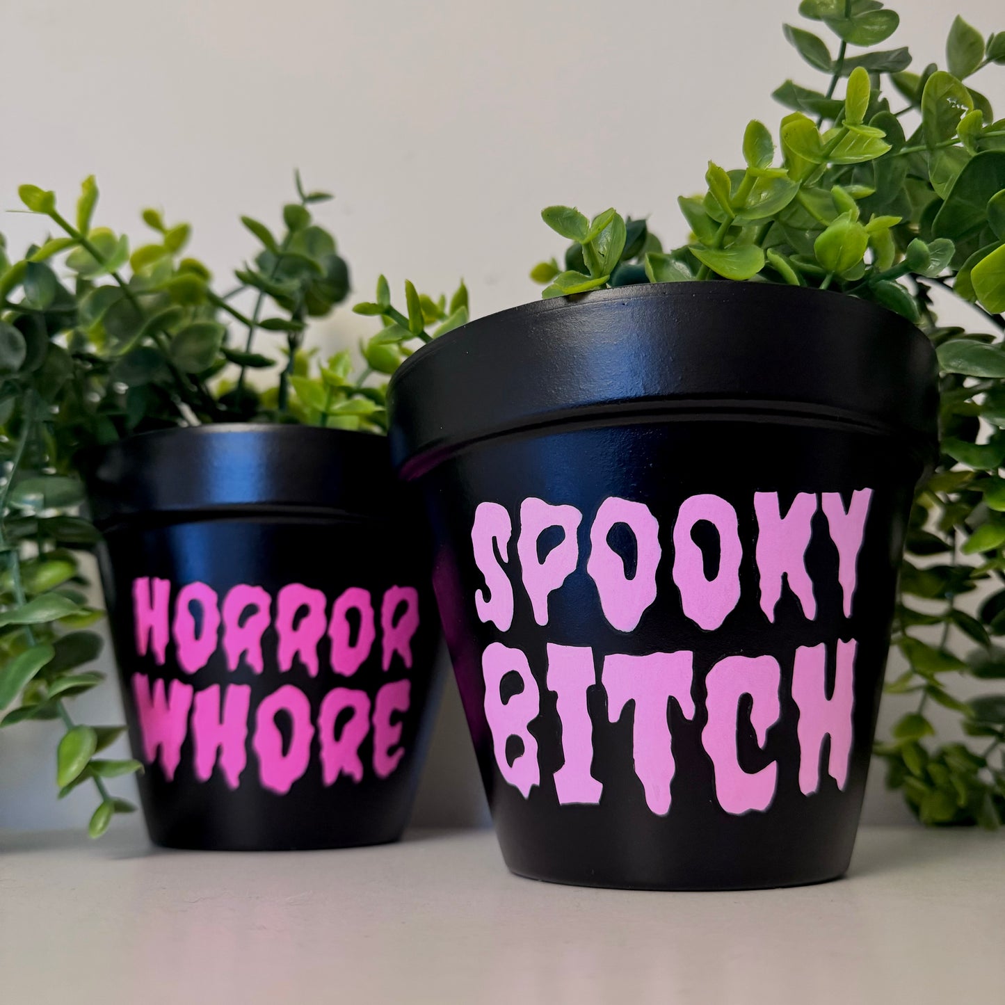 Spooky Bitch / Horror Whore Hand Painted Planters