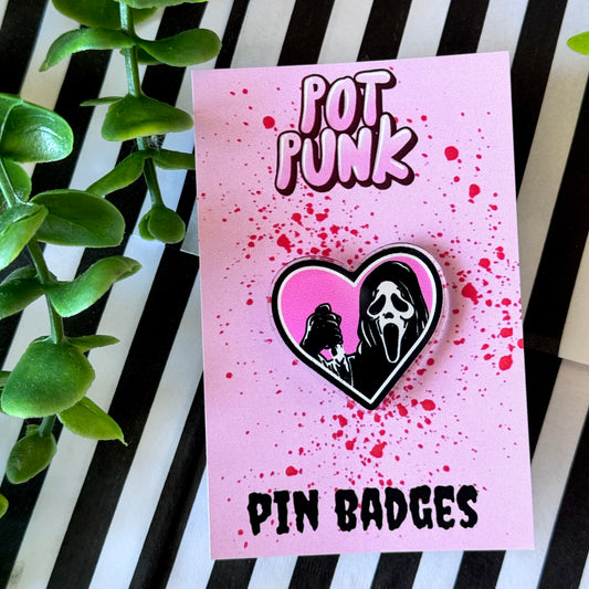 Ghostie Heart Acrylic Pin Badge