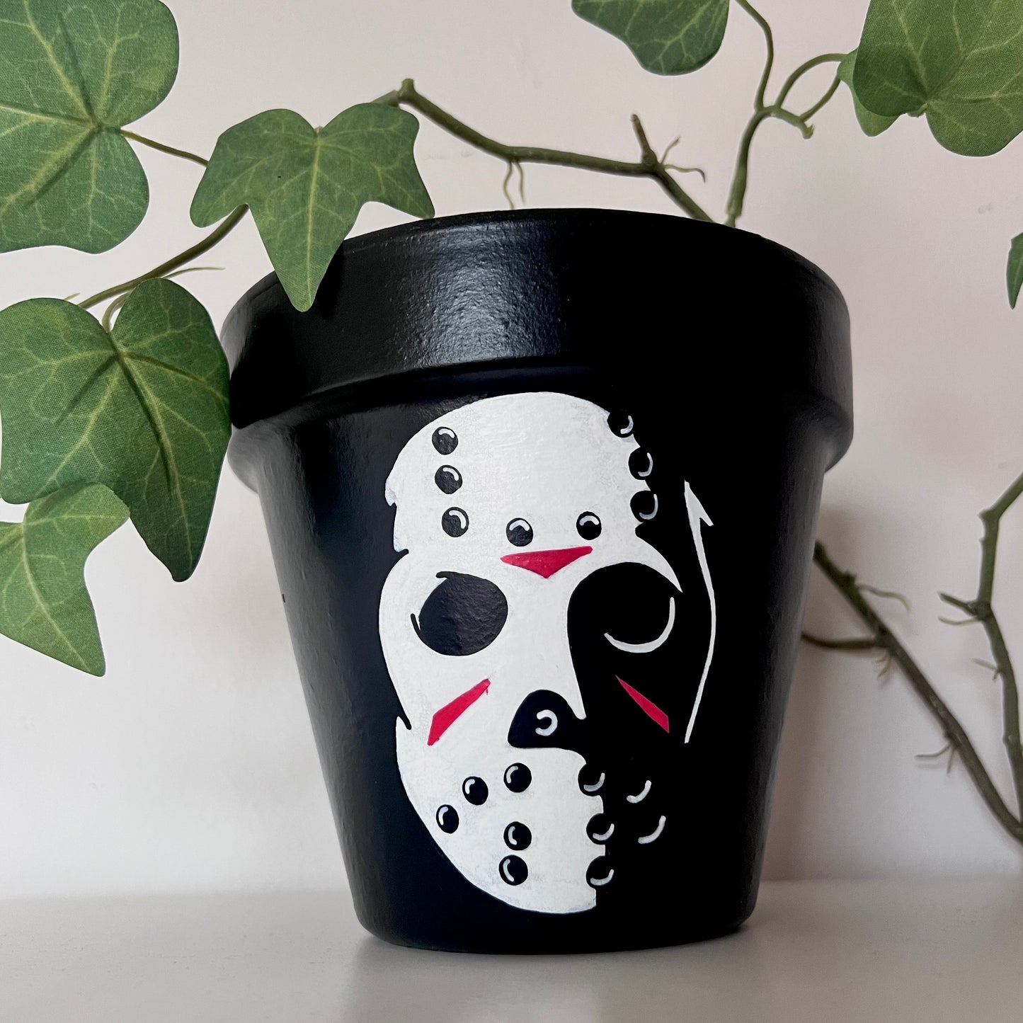 Jason Voorhees / Friday the 13th Hand Painted Plant Pot - 15cn