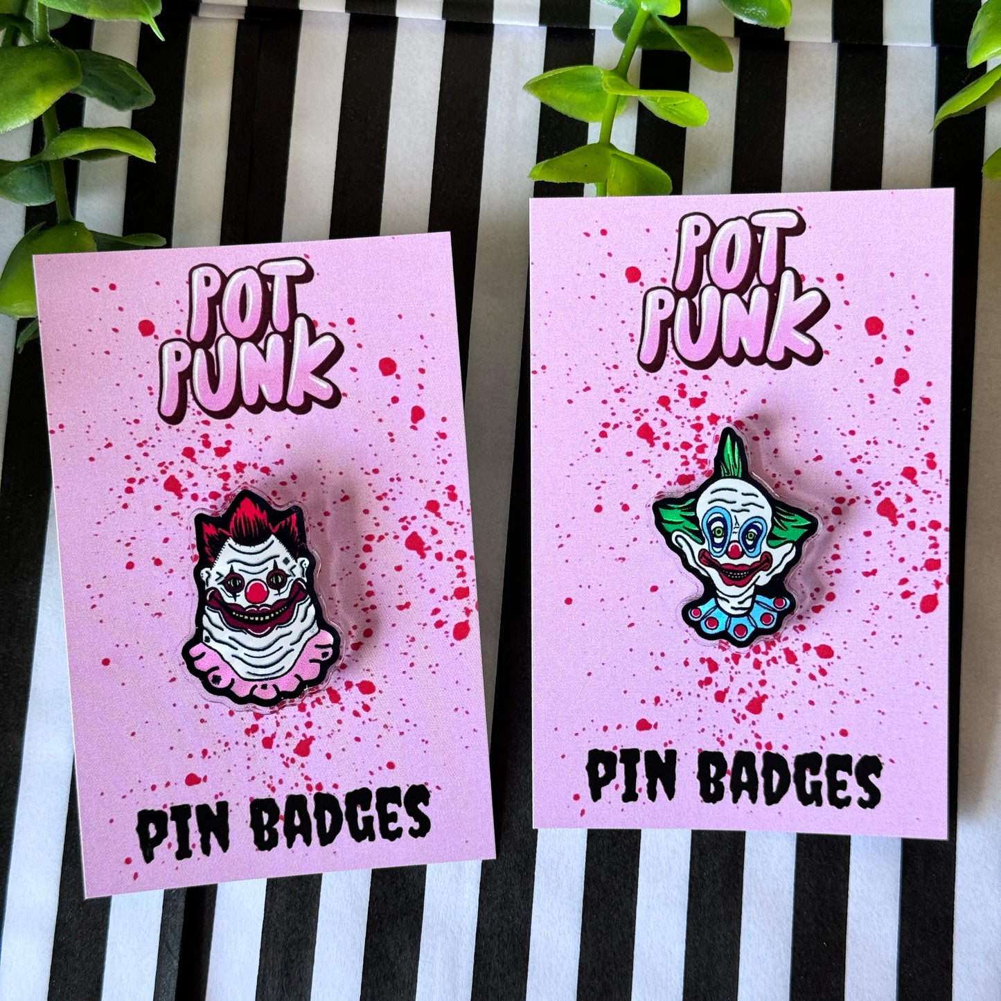 Killer Klowns Acrylic Pin Badges