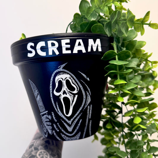 Ghostface / Scream Hand Painted Pot