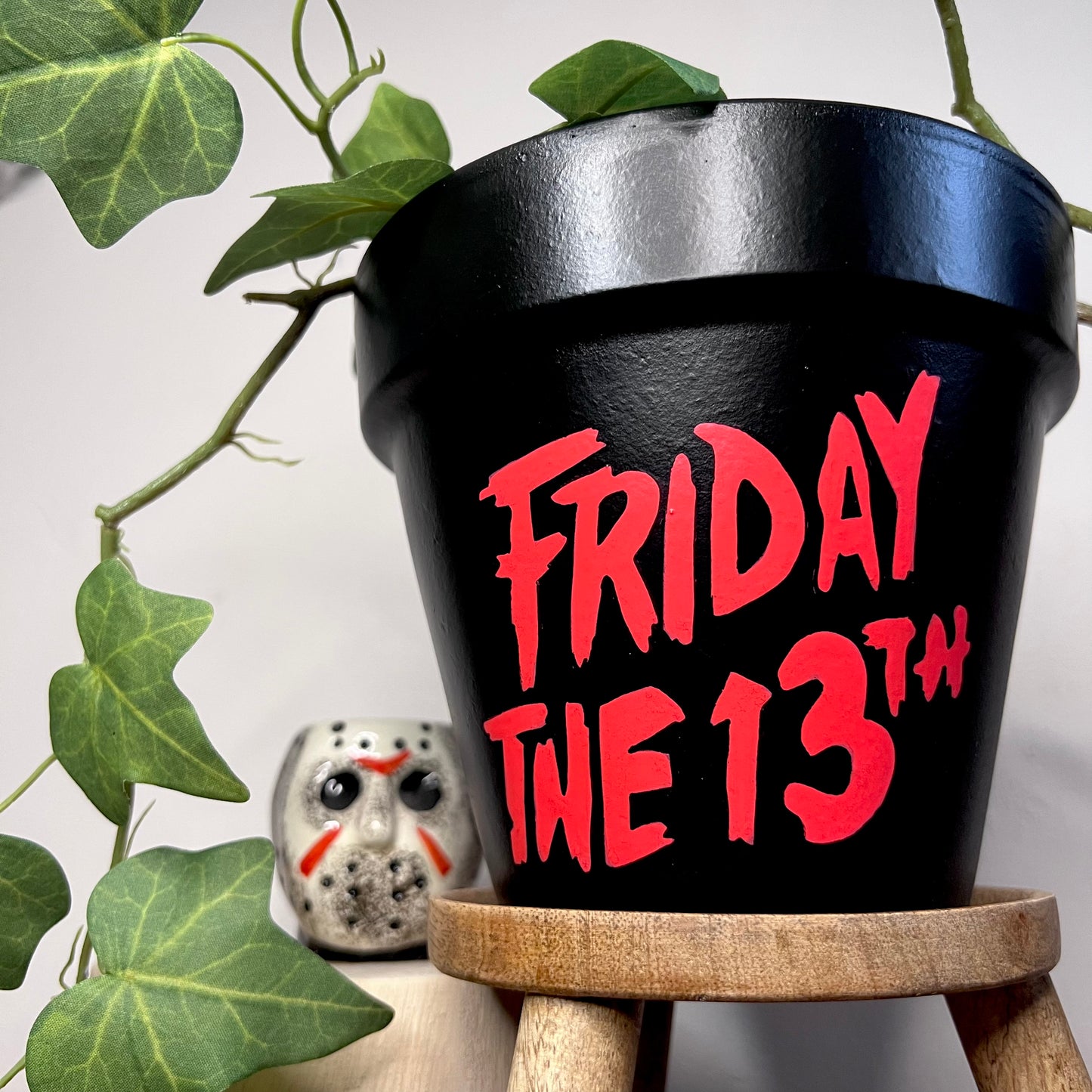 Friday The 13th Hand Painted Plant Pots