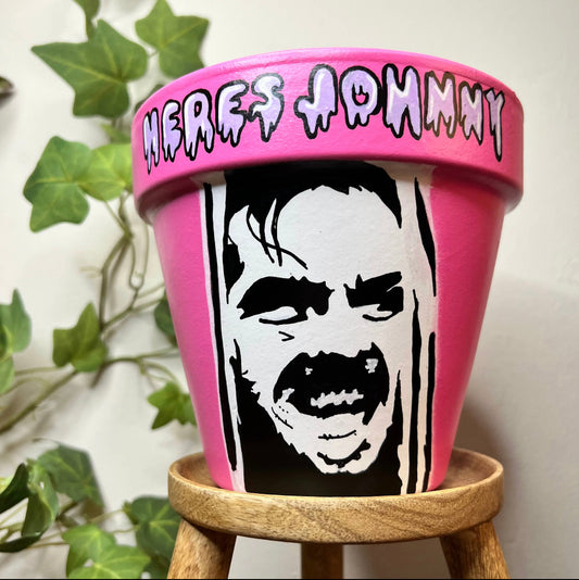 Here's Johnny Hand Painted Plant Pot - 15cm