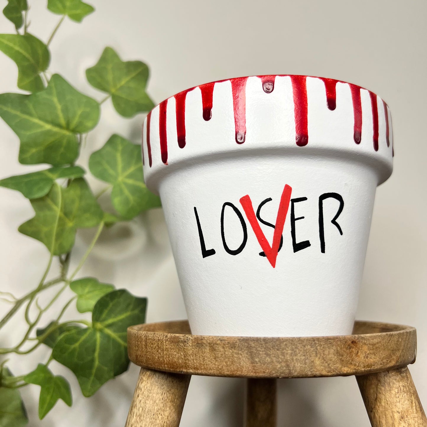 Losers Club Blood Drip Hand Painted Plant Pot