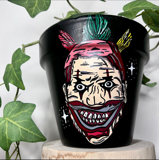 Twisty The Clown Hand Painted Plant Pot - 15cm